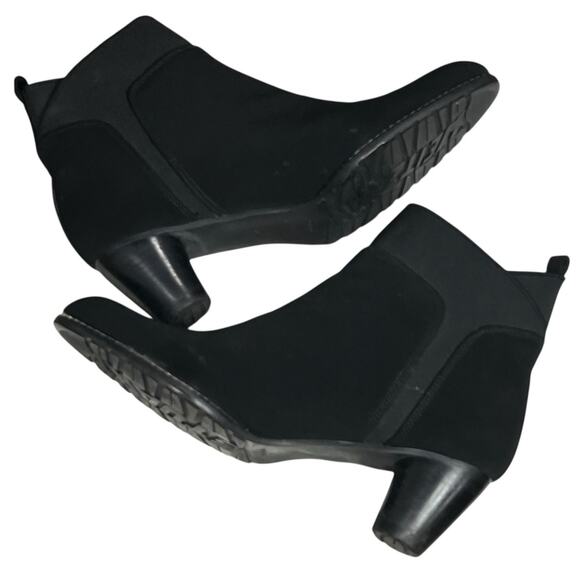 Stuart Weitzman Ankle Boots Women 6 3/4-7 Black Suede Stretch Block Heel Booties - Picture 5 of 16